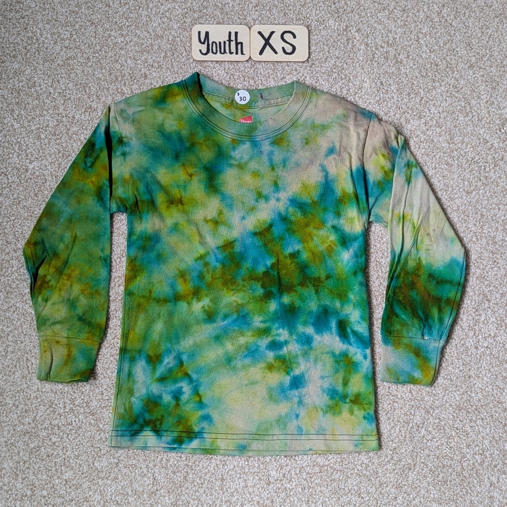 New Reverse Tiedye Unisex Youth Long Sleeve Shirt